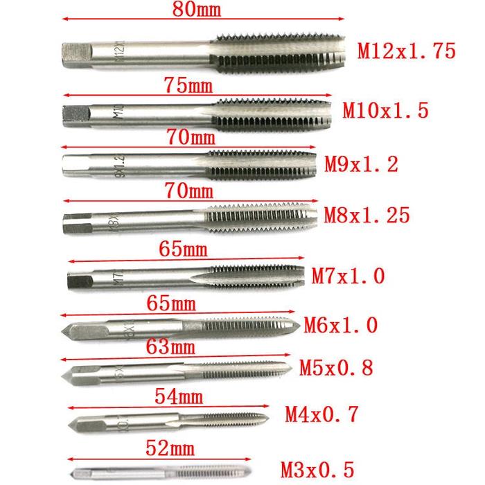 Alat Senai Tap Die Set Snai Ulir Drat Mur Baut Senei