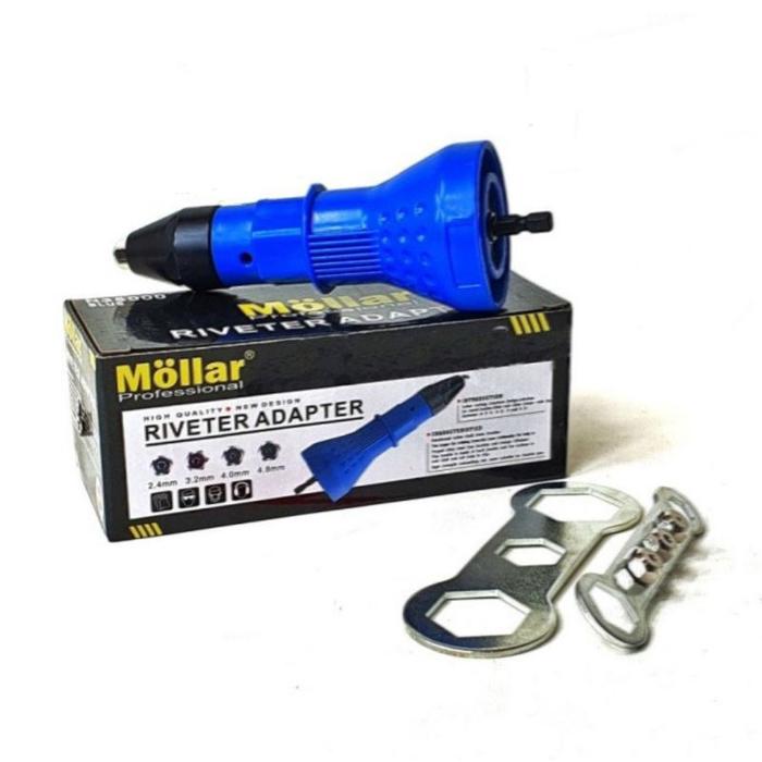 Adaptor Bor Rivet Adapter Drill Riveter Adaptor Tang Rivet Mesin Bor MOLLAR