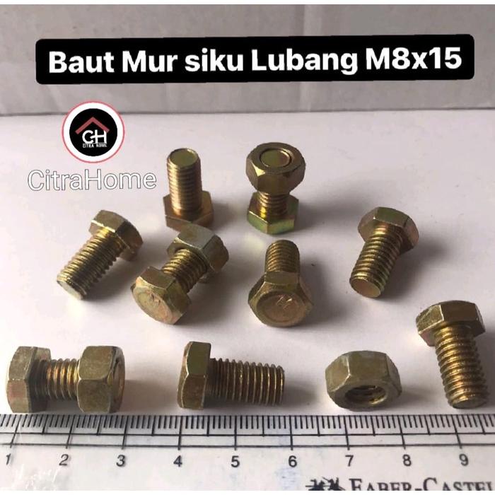 Baut Mur Siku Lubang M8x15 Harga 1pc