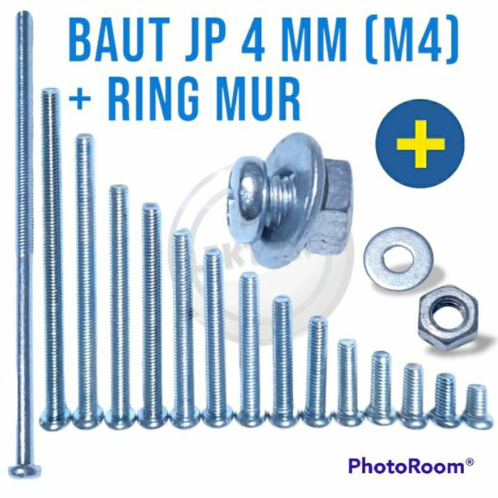 1 Set Baut Ring Mur 4mm JP