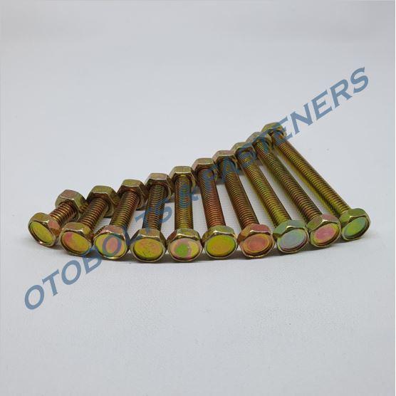 [PAKET 100PCS] Baut Mur Kuning 6x15 / Baut Kuning M6 / BMK / Baut Hex / Baut Hexagon