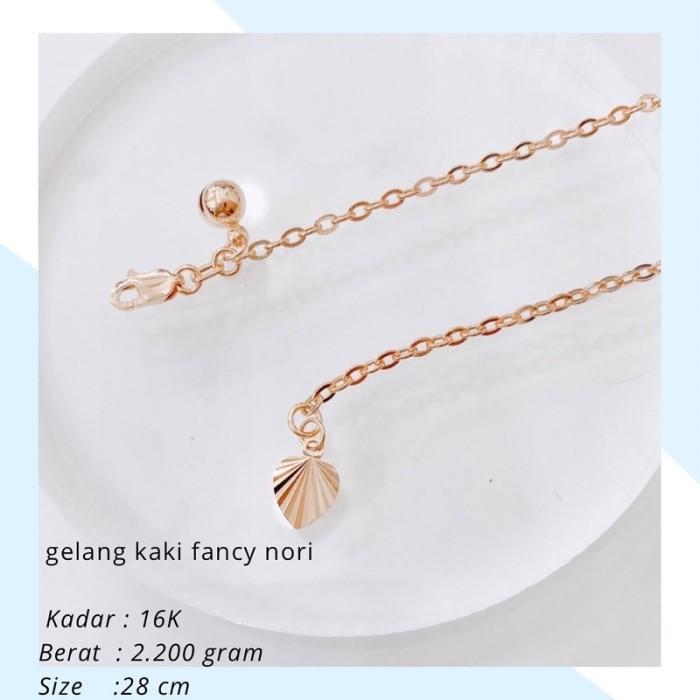 Gelang Emas Kaki Fancy Nori 2.200 Gr | Gelang Emas Kaki Fancy Nori 2.200 Gr Kadar 16k Panjang 28 cm