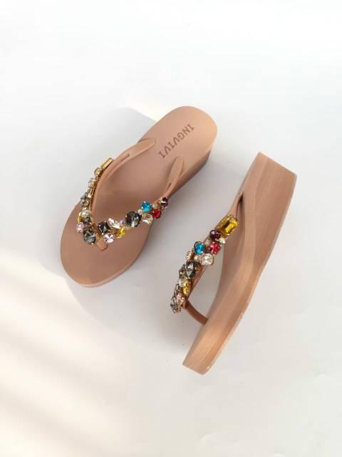 SANDAL WEDGES SWAROWSKI / SANDAL JUICE WEDGES INGVIVI / sandal DARLINGEN WEDGES / Sandal wanita