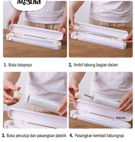 lasrriiicell / Alat Pemotong Plastik Cling Wrap Dispenser Alat Pemotong Bungkus Plastik Barang berkw