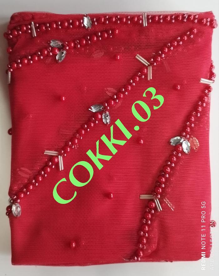 Slayer Slendang Pengantin kerudung motif Kipas modern mutiara Panjang 150 cm X Lebar 125 cm Toko Cok