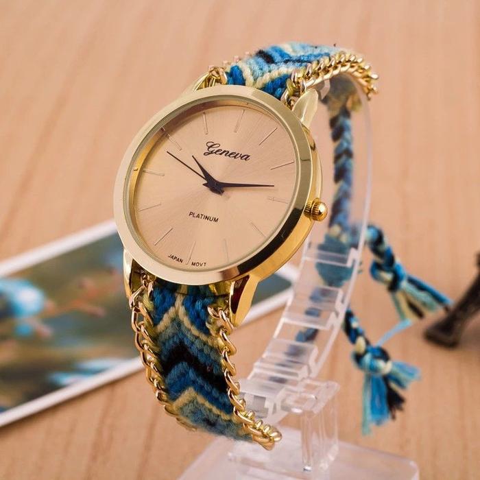 Jam Tangan Wanita Geneva J113 Original Impor Benang Jam Tangan Analog