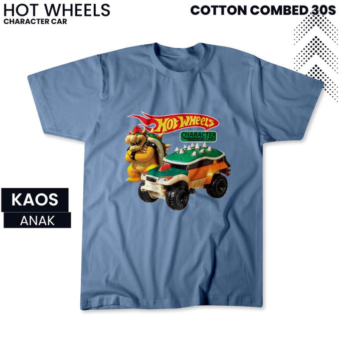 Kaos Anak Character Car Hot Wheels Super Mario (Bowser) | Baju Distro Anak Laki-Laki - Tshirt