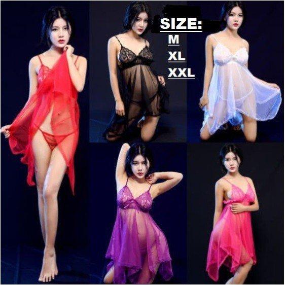 Baju Tidur Wanita Lingerie Jumbo Set gstring uk XL XXL set seksi