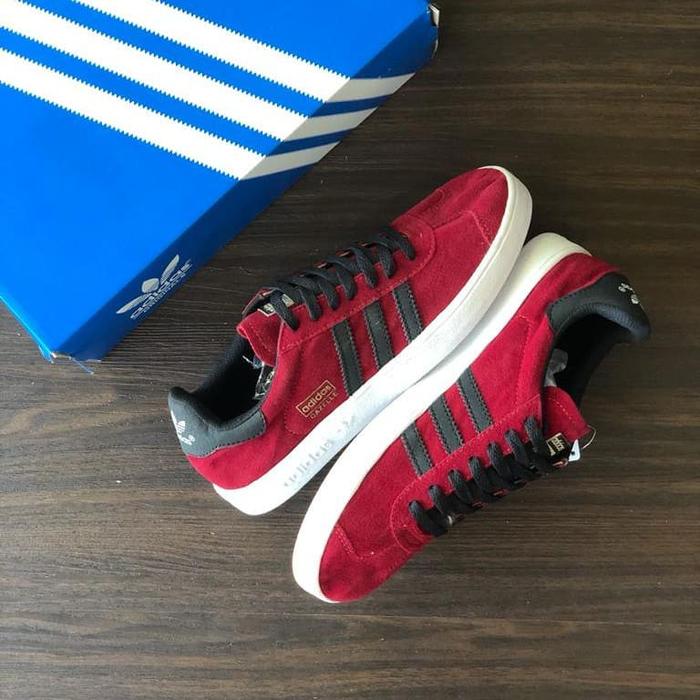 Sepatu Adidas Gazelle Impor Merah Maron Sneakers Kets Sekolah Kuliah Kerja Kado Hadiah Murah Cowok