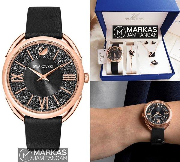 Jam Tangan Wanita - Jam Cewek Swarovski Crystalline Glam Gift Set Leather Women Watch TERMURAH TERLA