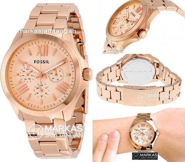 Jam Tangan Wanita Fossil AM-4511/4510/4509 Cecile Multifunction Chronograph Stainless Steel ORIGINAL