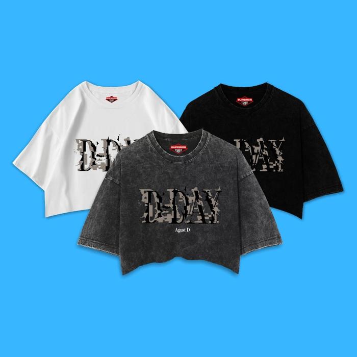 Ready Crop Tee Suga Washed Tshirt Oversize Slimfit Crop Top Suga "Dday" Suga2
