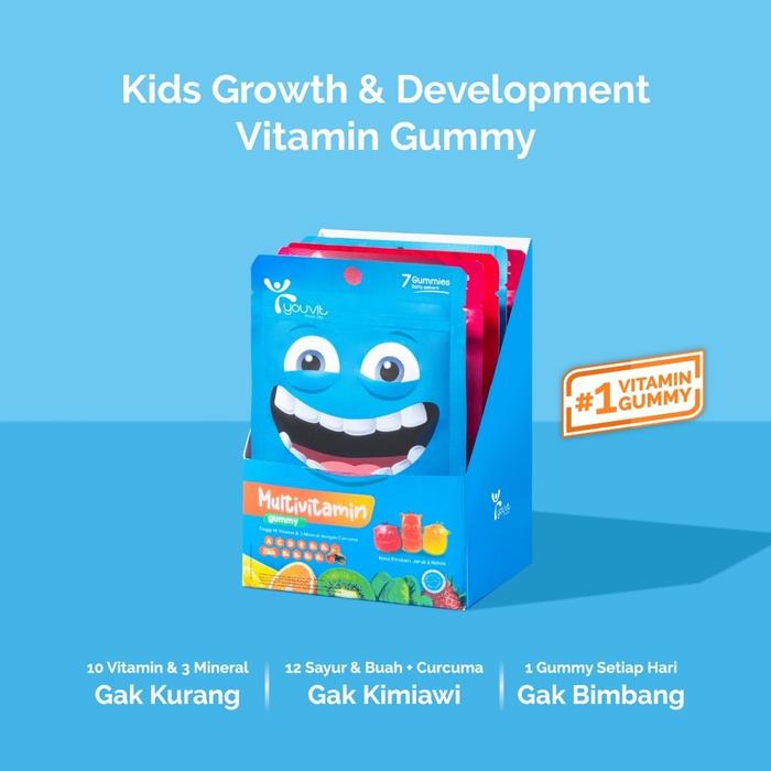 Multivitamin Gummy Anak Untuk Tumbuh Kembang | Youvit Multivitamin Anak 7 Hari Dengan Vitamin C, Vit