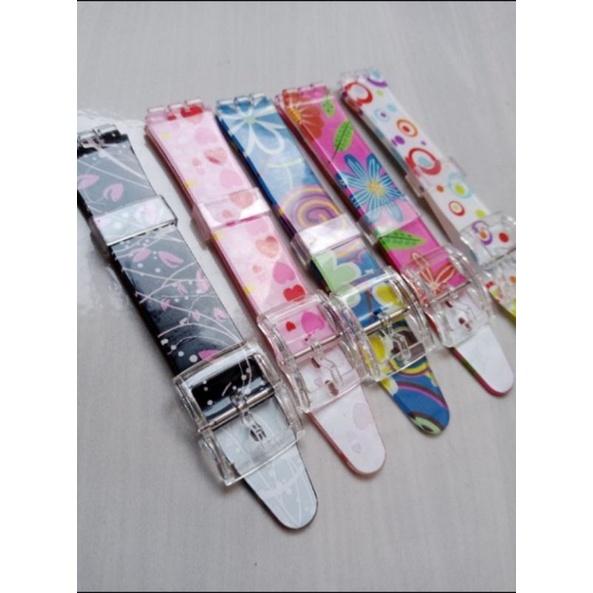 Strap Rubber Swatch 17mm Tali Swatch Karet motif 17mm