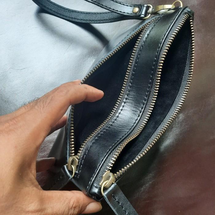 Simple Pouch Kulit Sapi Asli / Pouch Kulit Pria Wanita Pouch Hp Kulit Terlaris