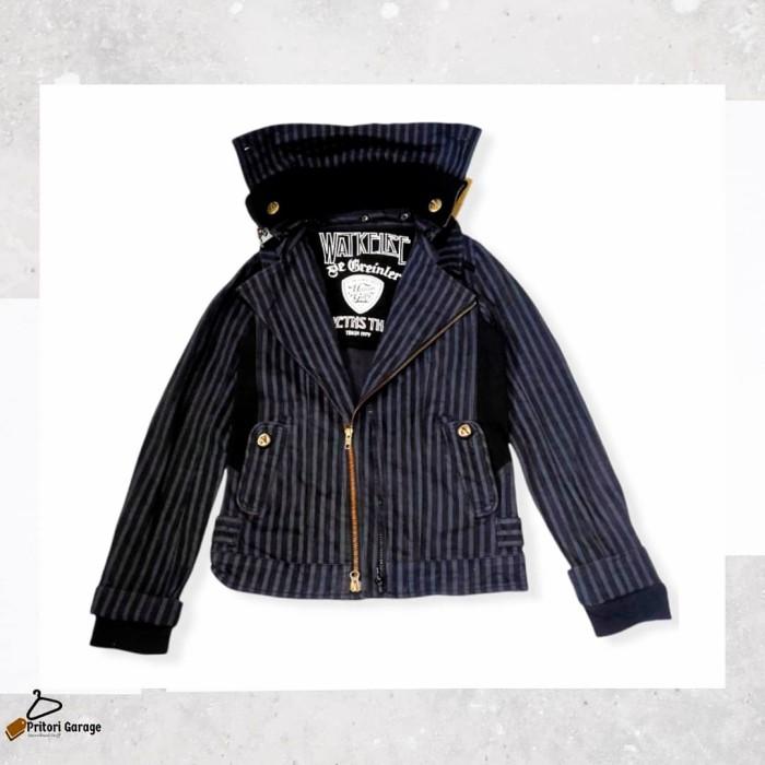 Bomber Jacket Pewcoat Maison Gilfy Zipper Black Stripe 5Collar Vintage