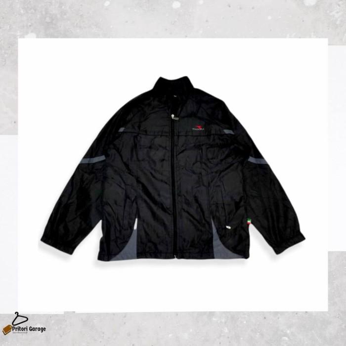 Windbreaker Tracktop Jacket Diadora Zipper White Black Grey Colour