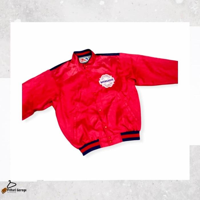 Varsity Jacket Baseball Mizuno Red Navy Colour Big Print "Second"