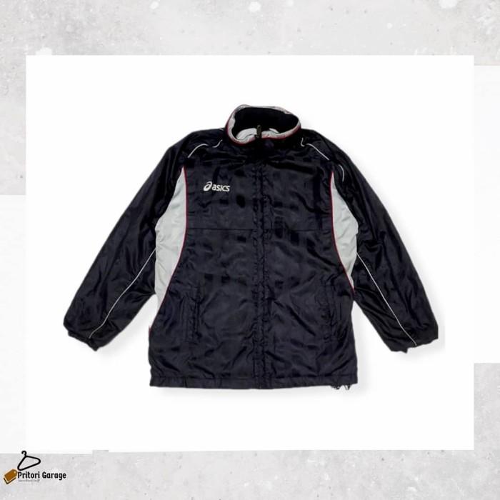 Windbreaker Tracktop Jacket Asics Sports Black Grey Colour Second