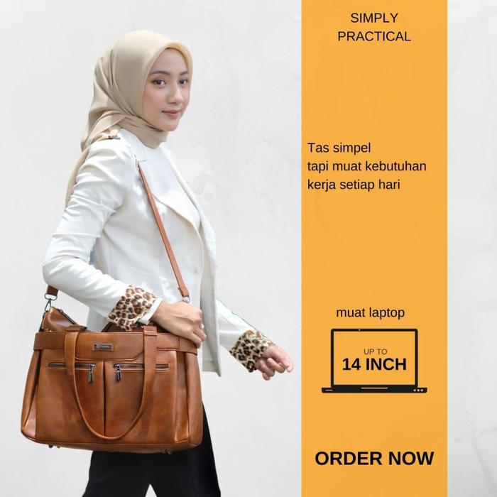 Nuala Bag By Manjua. Tas Kerja, Tas Kuliah, Muat Laptop 14 Inch. Tas Laptop, Ukuran Besar. (Best Qua