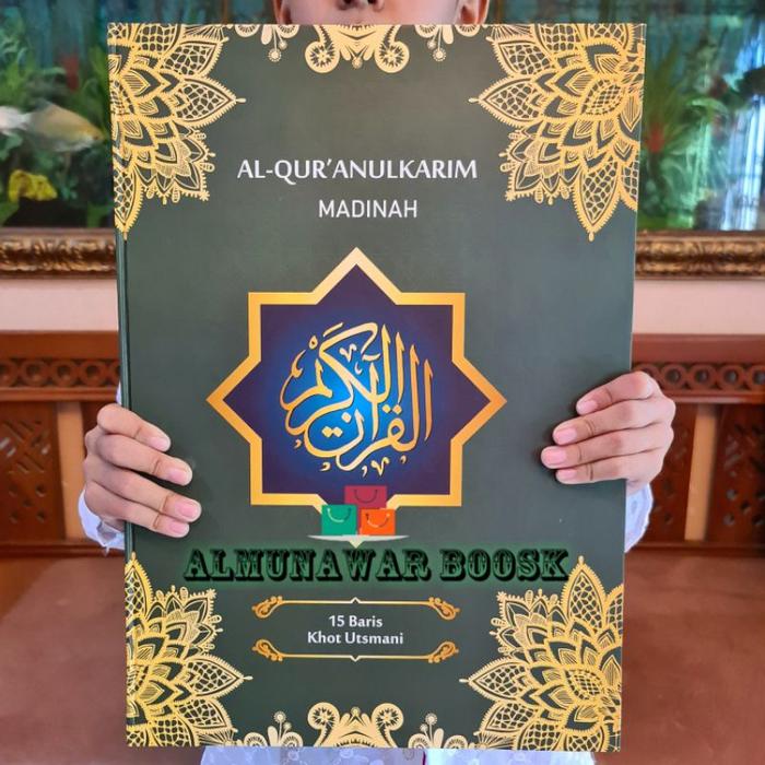 TERMURAH ORIGINAL ALQURAN LANSIA BESAR 15BARIS,AL QURAN BESAR A3 KERTAS HVS WARNA HURUF TEBAL,QURAN 