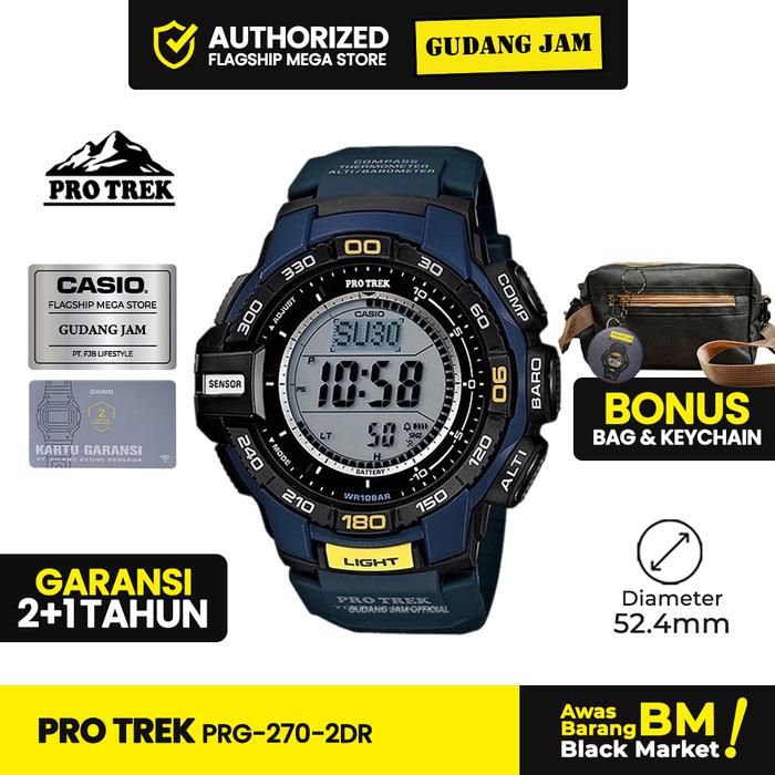 Jam Tangan Pria ProTrek PRG-270-2DR Black Blue Digital Resin