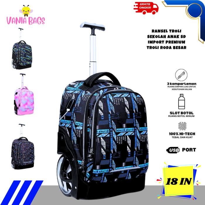 TERSEDIA!! tas koper travel anak dewasa sd smp sma laki laki & perempuan roda besar usb waterproof