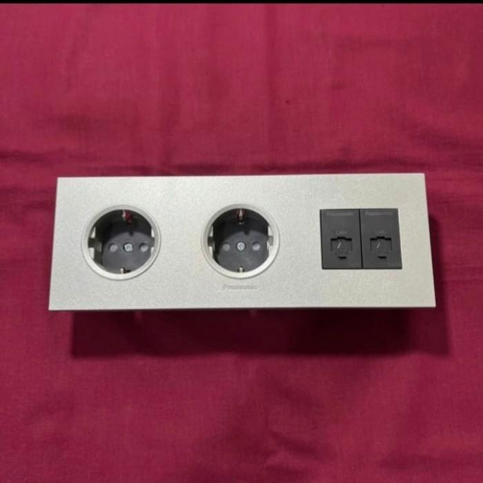 stop kontak 2 gang CP+2 Gang Data CAT 6 Style series Panasonic