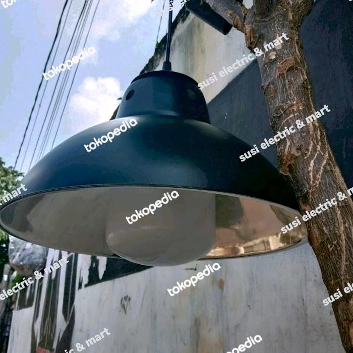 Kap lampu gantung 40cm+fitting+lampu LED 50 watt