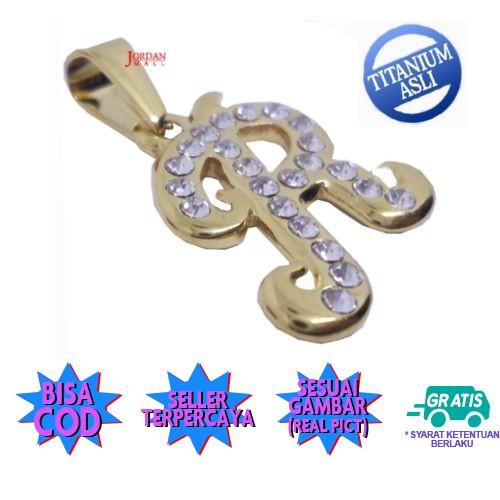 Liontin Titanium Asli Model Huruf Nama Honey Inisial R - Jordanmall