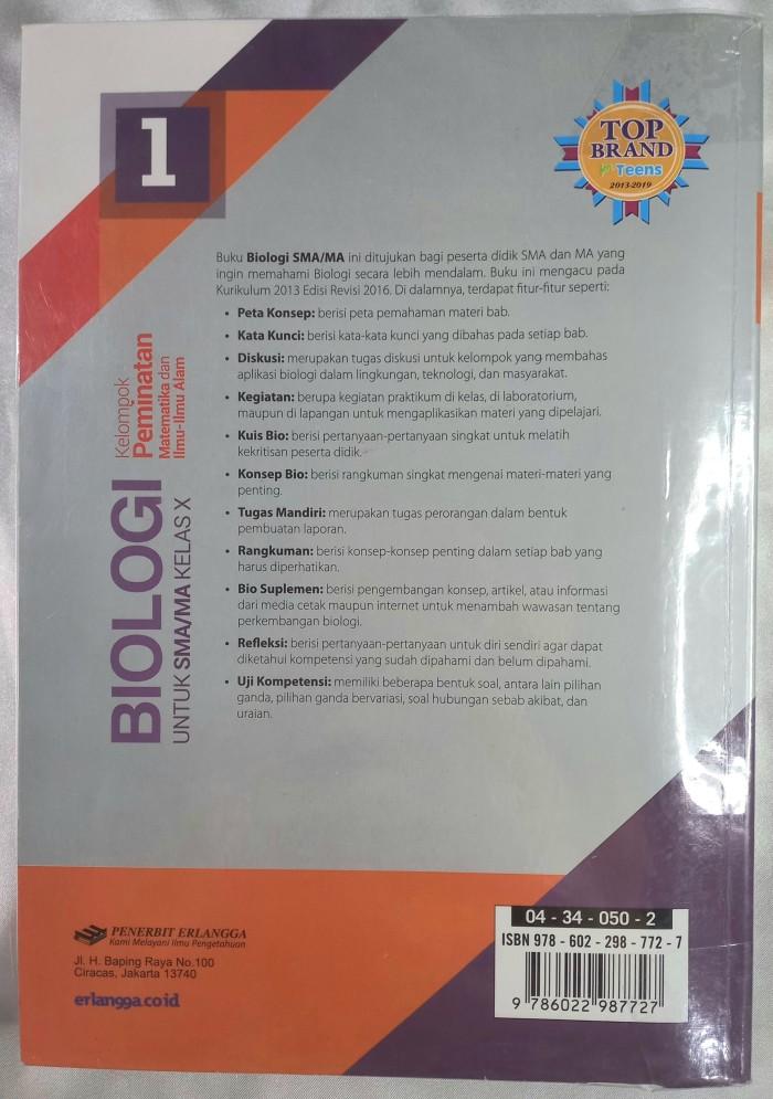 Buku Pelajaran Biologi untuk SMA Kelas X 10 1 kelompok Peminatan Matematika dan Ilmu - Ilmu Alam Erl