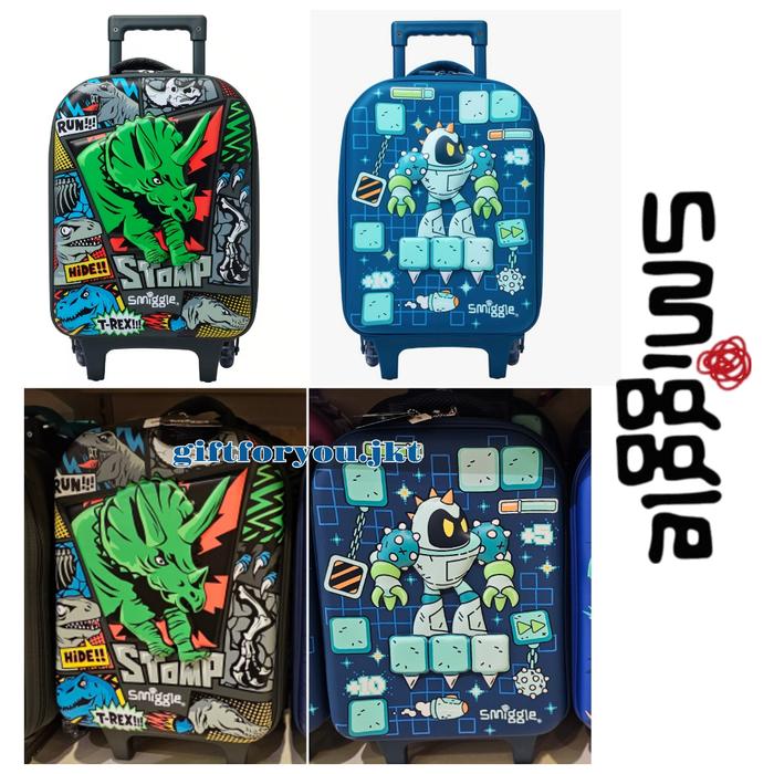 TERSEDIA!! Tas Smiggle Junior Hardtop Trolley Happy Tales Bag Backpack Tas Koper Sekolah Anak Cowok 