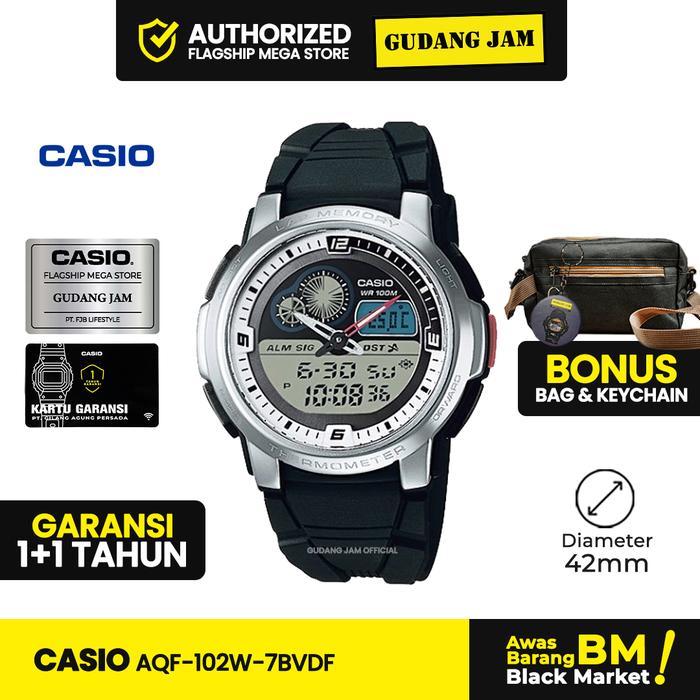 Jam Tangan Casio Pria AQF-102W-7BVDF Digital Rubber