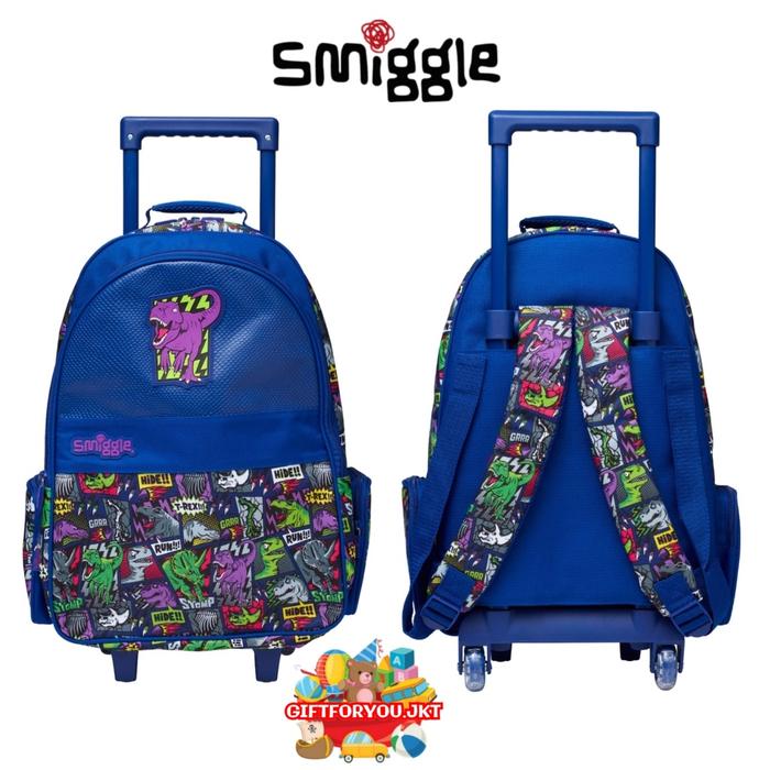TERSEDIA!! Smiggle Tas Backpack Trolley Bright Side Anak Laki Laki Original Troli Koper Ransel Sekol