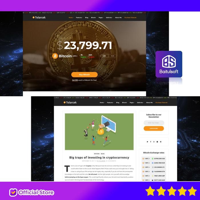 TOLARCEK - A CRYPTOCURRENCY WORDPRESS BLOG BY BAITULSOFT