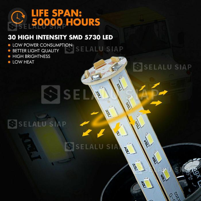 Lampu Rotary LED 30 Mata 8Watt 12-30Volt Lampu Rotari Truk Lampu truck blitz rotary magnit Putih