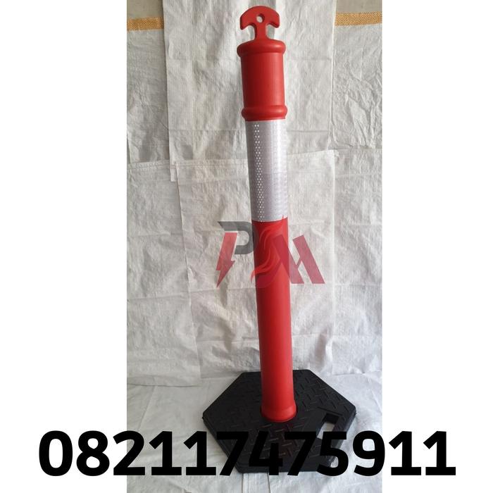 STICK CONE 120 CM BOLLARD DELINEATOR TIANG TRAFFIC BASE RUBBER PENGAMAN JALAN RAYA