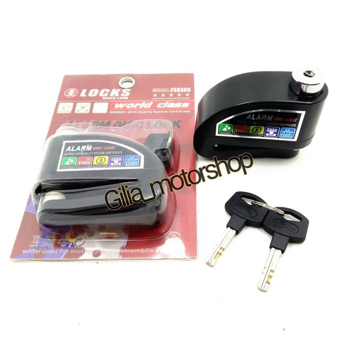 Alarm Gembok Kunci pengaman Ganda Motor Anti Maling Gembok Alarm Kunci Cakram Motor Disc Lock Alarm