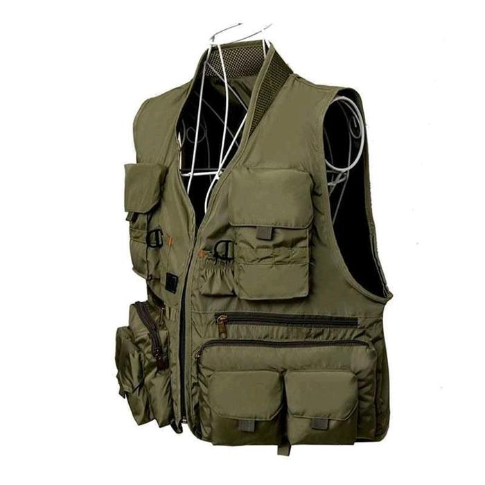 Rompi Pancing DEUKIO Fishing Vest Quick Dry Jacket XL Nyaman Uniseks Pria Wanita
