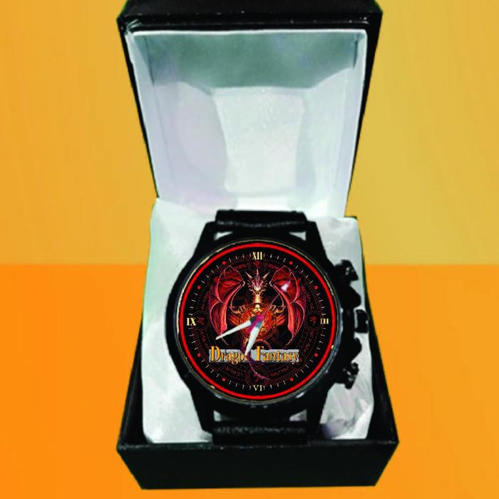 Jam Tangan DRAGON FANTASY LOGO Custom Kulit Keren Terbaru