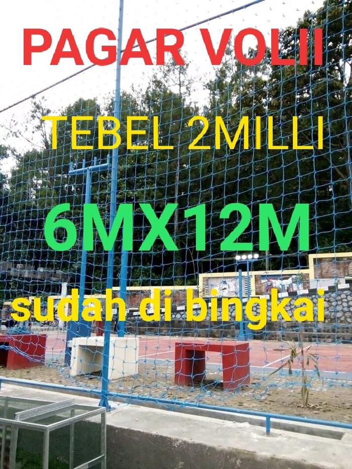 jaring pagar lapangan volly 6mx12#TEBELASLI 2MILLI# D30#SUDAH DI BINGKAI TINGGAL TARIK SAJA