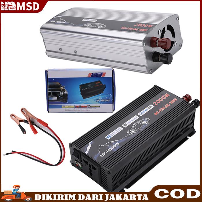 Car Power Inverter 1000Watt/2000 Watt Mobil Pure Sine Wave DC 12V 24V AC 220V Mengubah Arus Listrik 