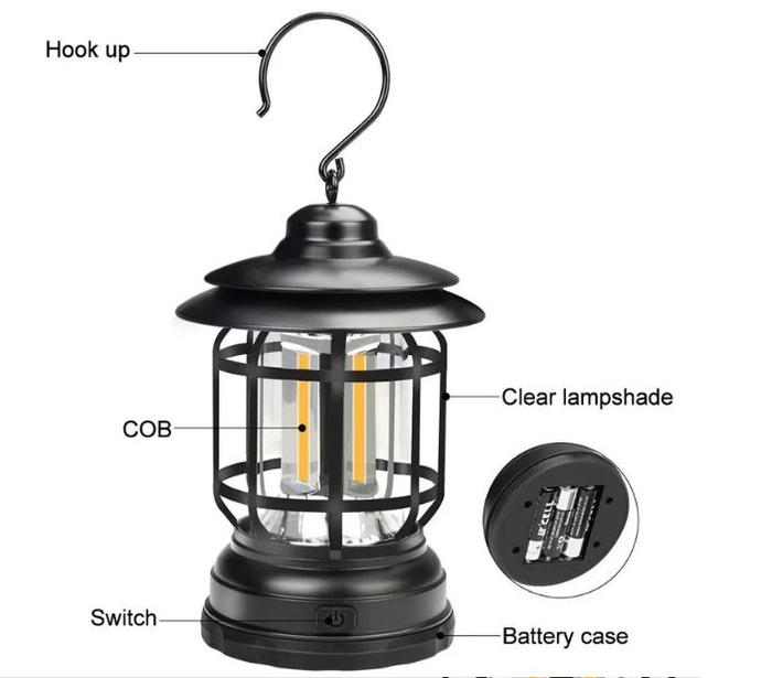 Lampu Lentera LED / Camping Lamp 3 COB Lampu Tenda Camping Tent LED Emergency Lentera Retro Lentera