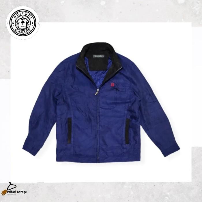 Shearling Harington Corduroy Work Jacket Crocodile Blue Black Color Block Vintage M