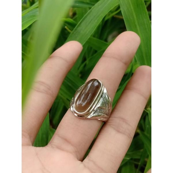 cincin akik batu bio solar padang asli / cincin bio solar padang model memanjang