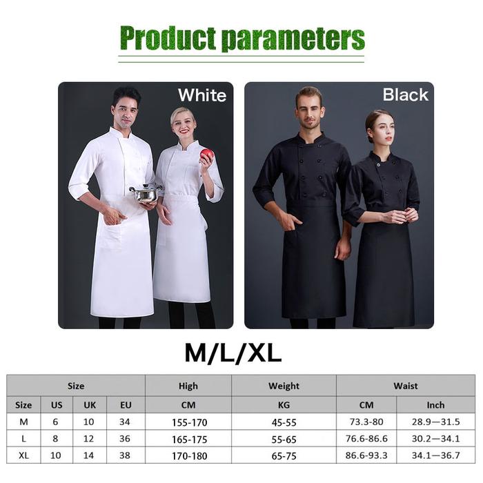 Chef Jacket Baju Koki Baju Chef Cheff Lengan Panjang Pria - Wanita