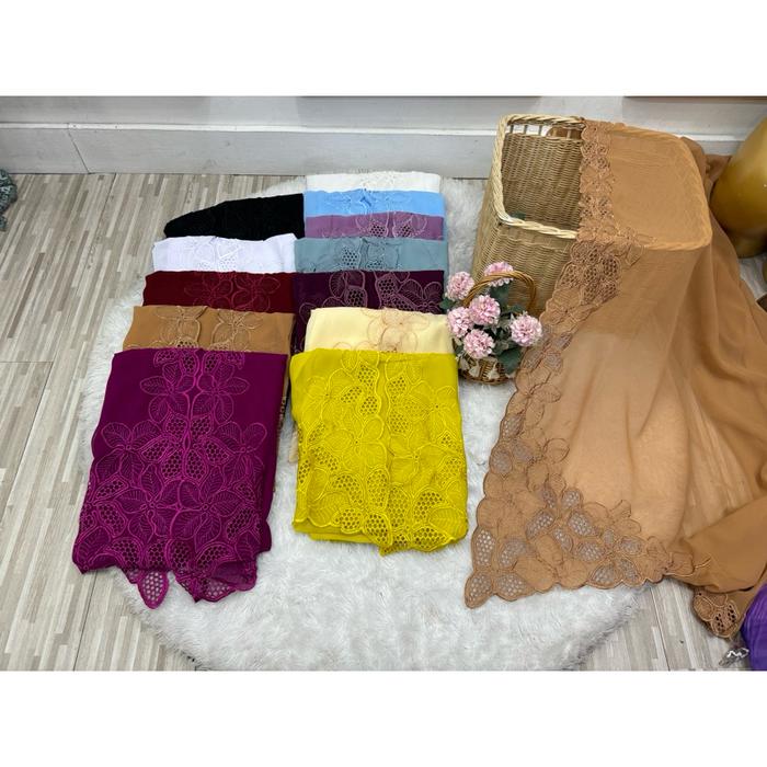 Hot Promo! KEBAYA BORDIR SUTRA CREPE DAUN TALAS Murah