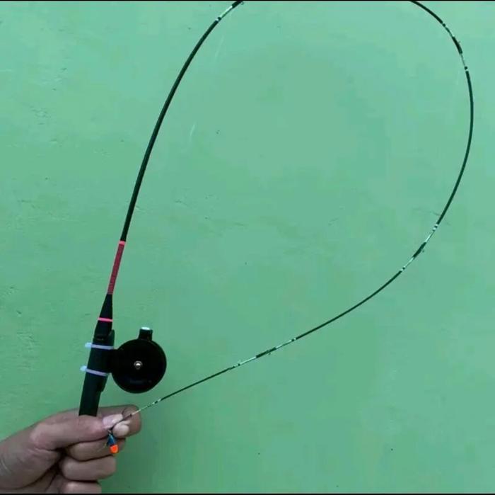 joran set super lentur reel tokos kayu hitam