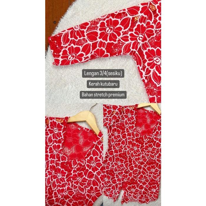 Limited! Setelan Kebaya Kutubaru Stretch ARIANA Rok Lycra Full Strait Free Obi Kebaya Pengantin Pest