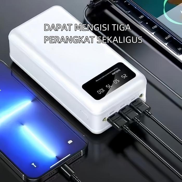 PowerBank 100000mah Kapasitas Besar 3 USB Led Power Display 2.1A Power bank Fast Charging Tampilan D